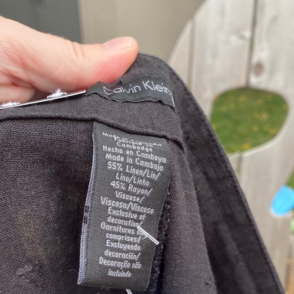 SOLD Calvin Klein High Waist Wide Leg Pants Linen - Picture 10 of 11